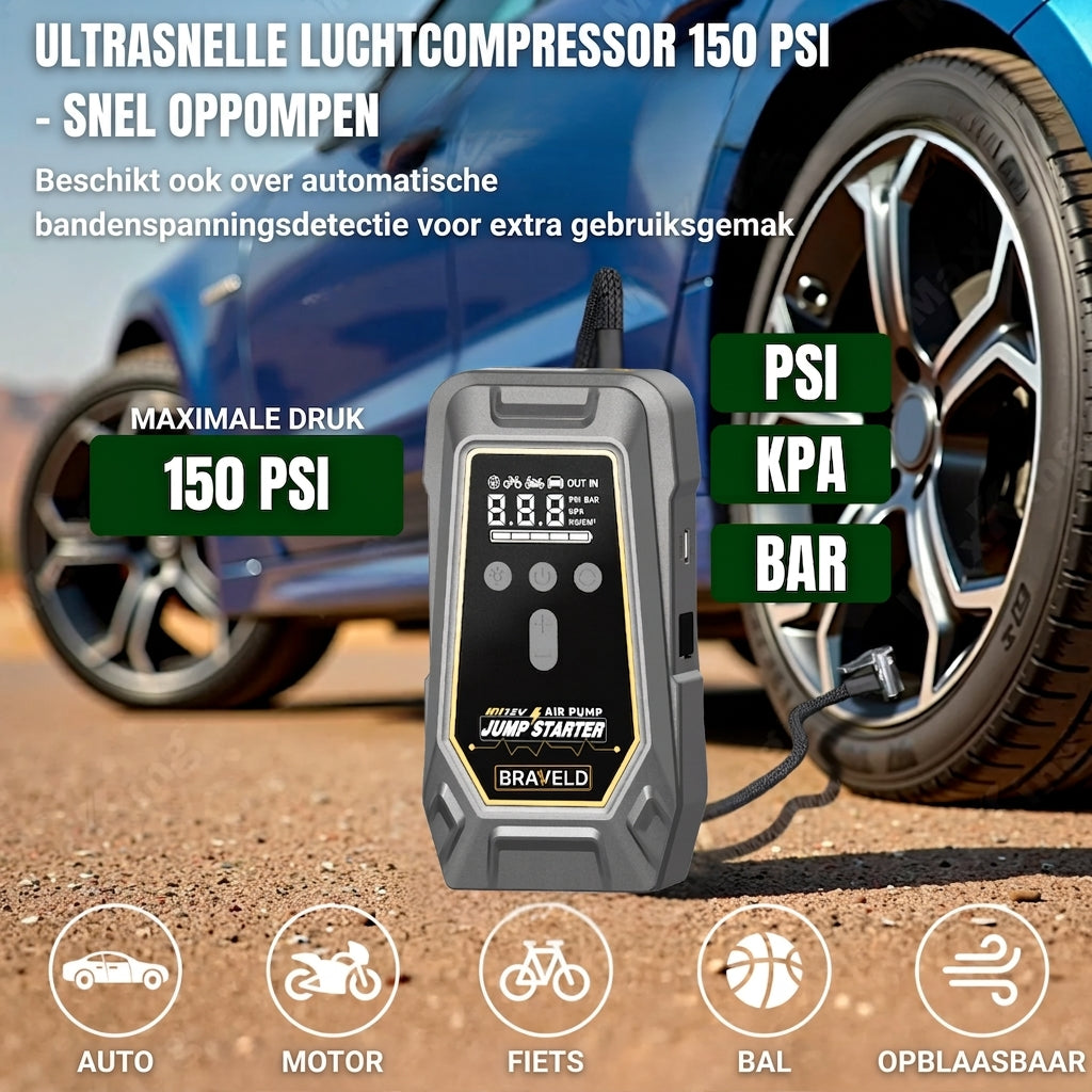 Startbooster met luchtcompressor